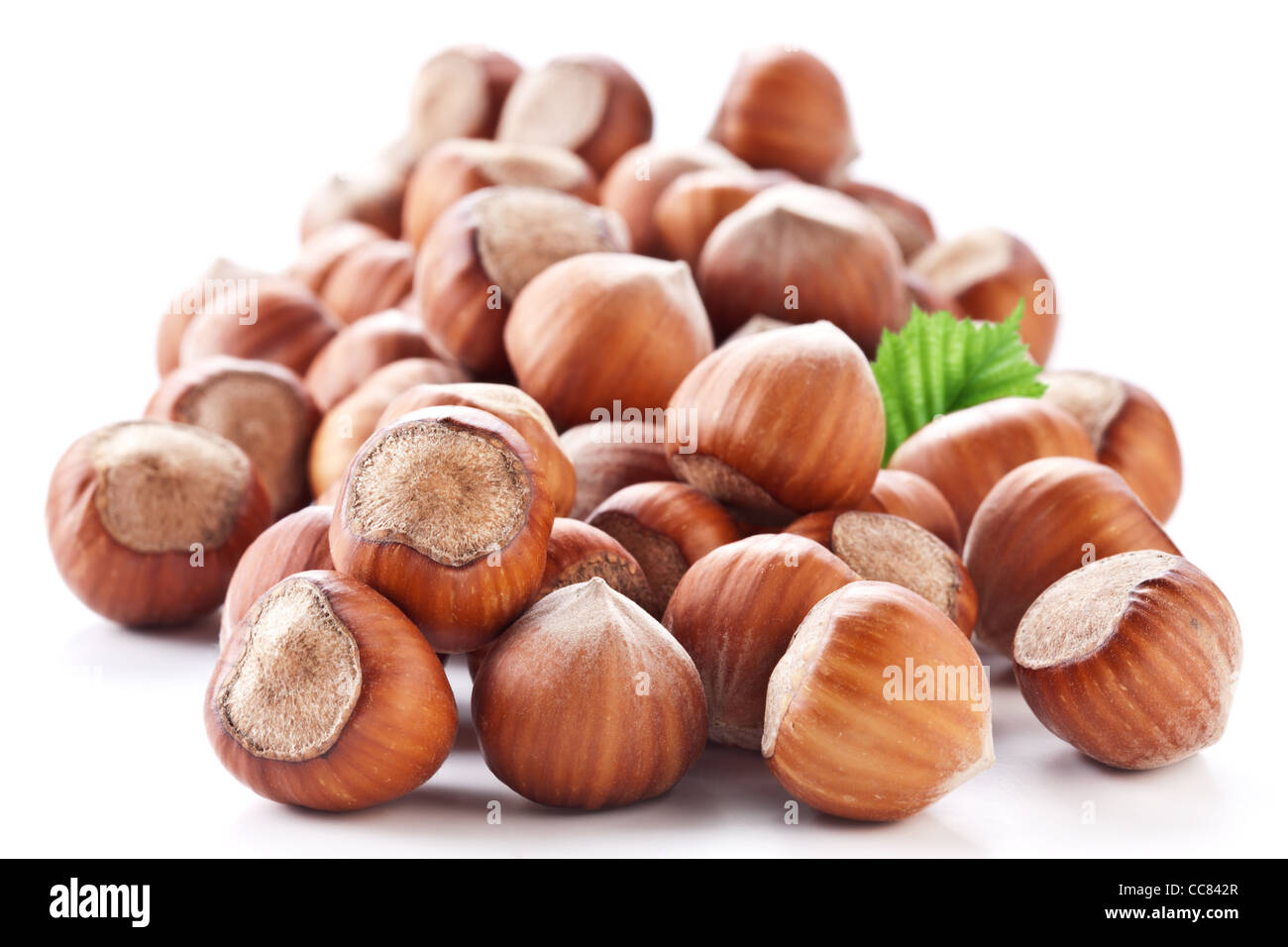 Nuts filberts isolated on white background. Stock Photo