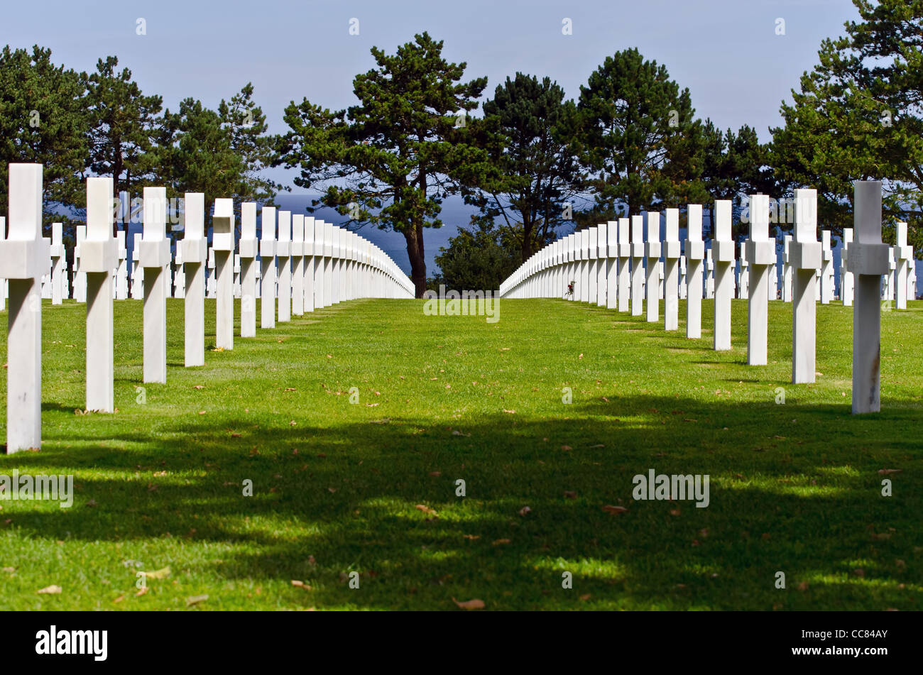 american world war two cemetery in colleville sur mer, normandy Stock Photo