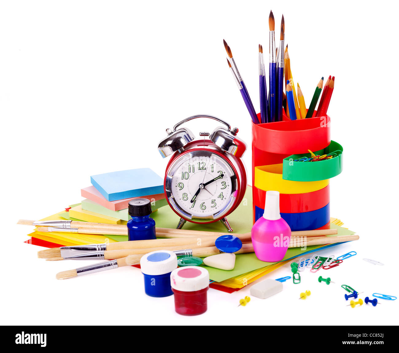 School supplies. Writing utensils Stock Photo Alamy