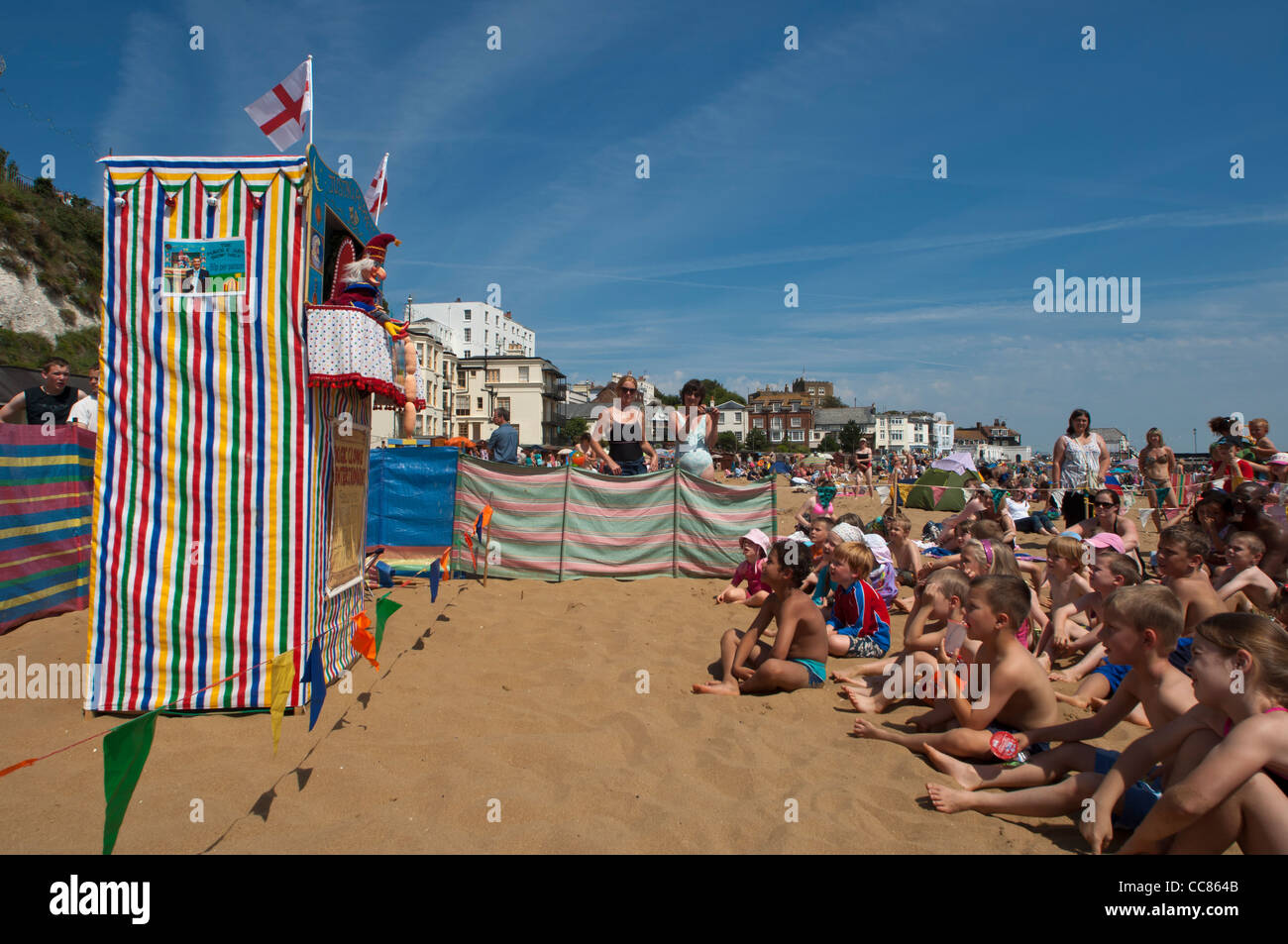 Punch and Judy show. Viking Bay beach. Broadstairs. Isle of