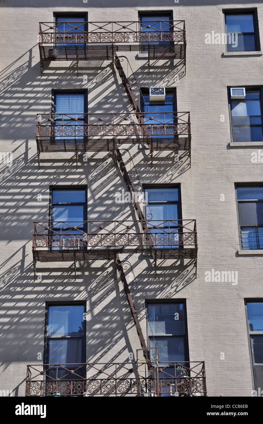 fire escapes Tribecca NYC Stock Photo