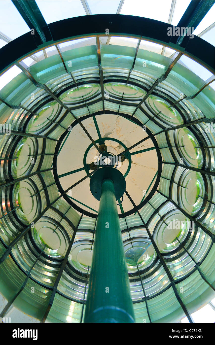 Fresnel lens, Cloch Lighthouse, Gourock, Scotland Stock Photo