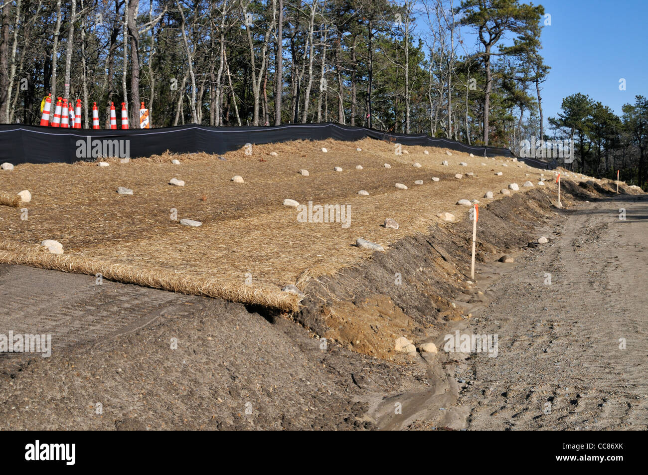 Erosion control for construction of new road USA Stock Photo Alamy