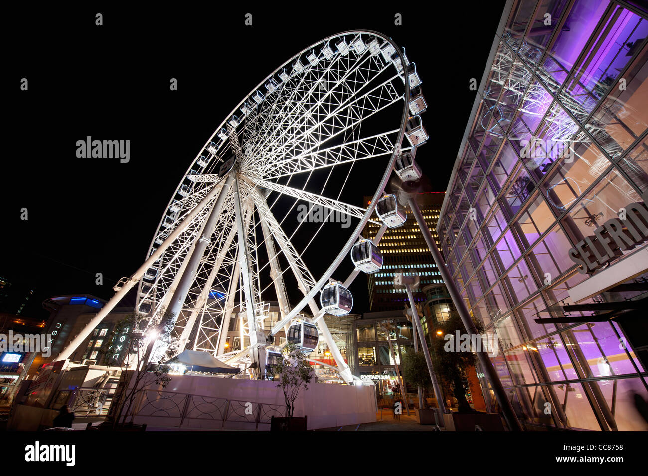 The Wheel of Manchester public ferris wheel in Exchange Square. Stock Photo