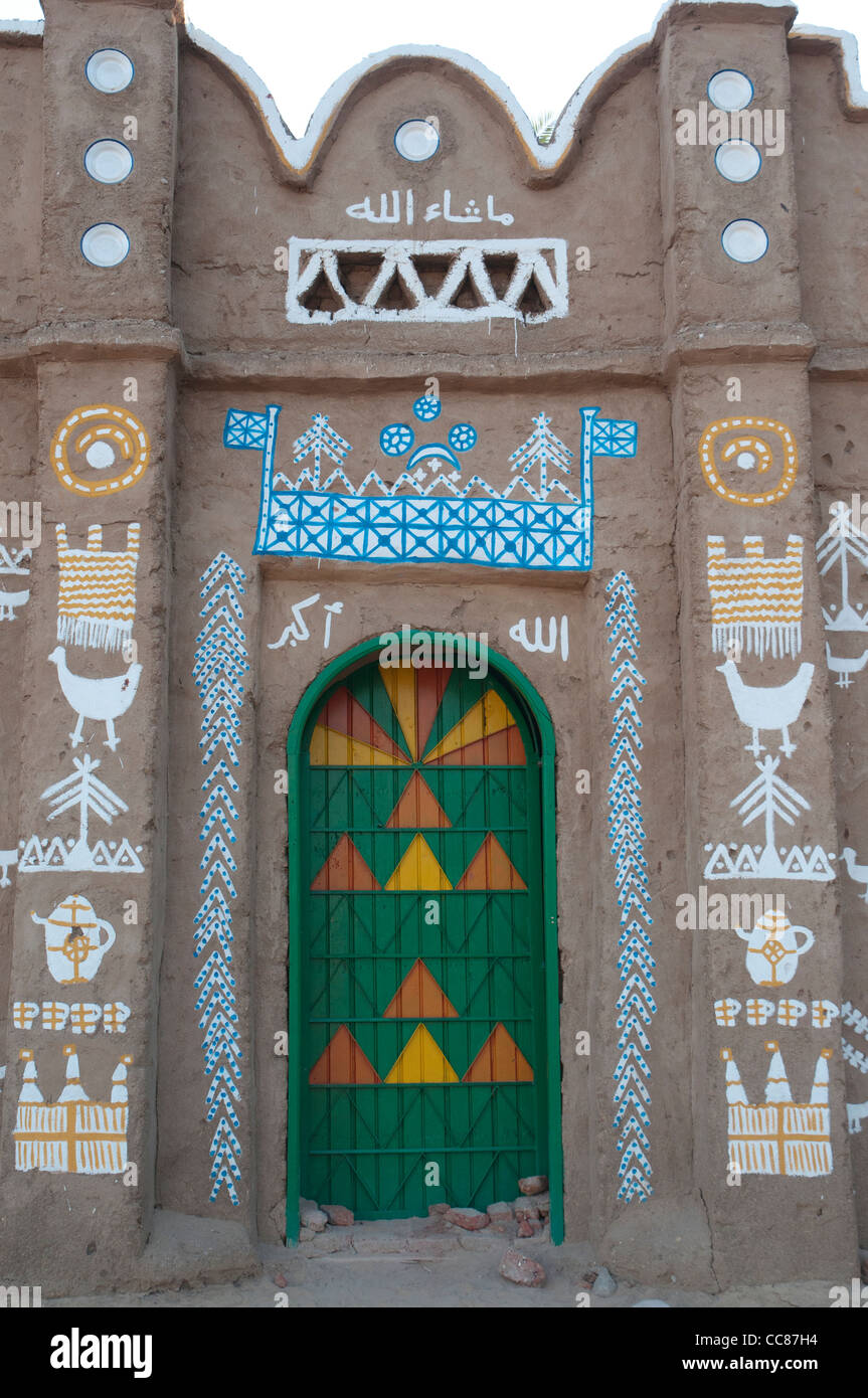 Traditional Nubian house in the grounds of the Nubia Museum, Aswan, Egypt Stock Photo