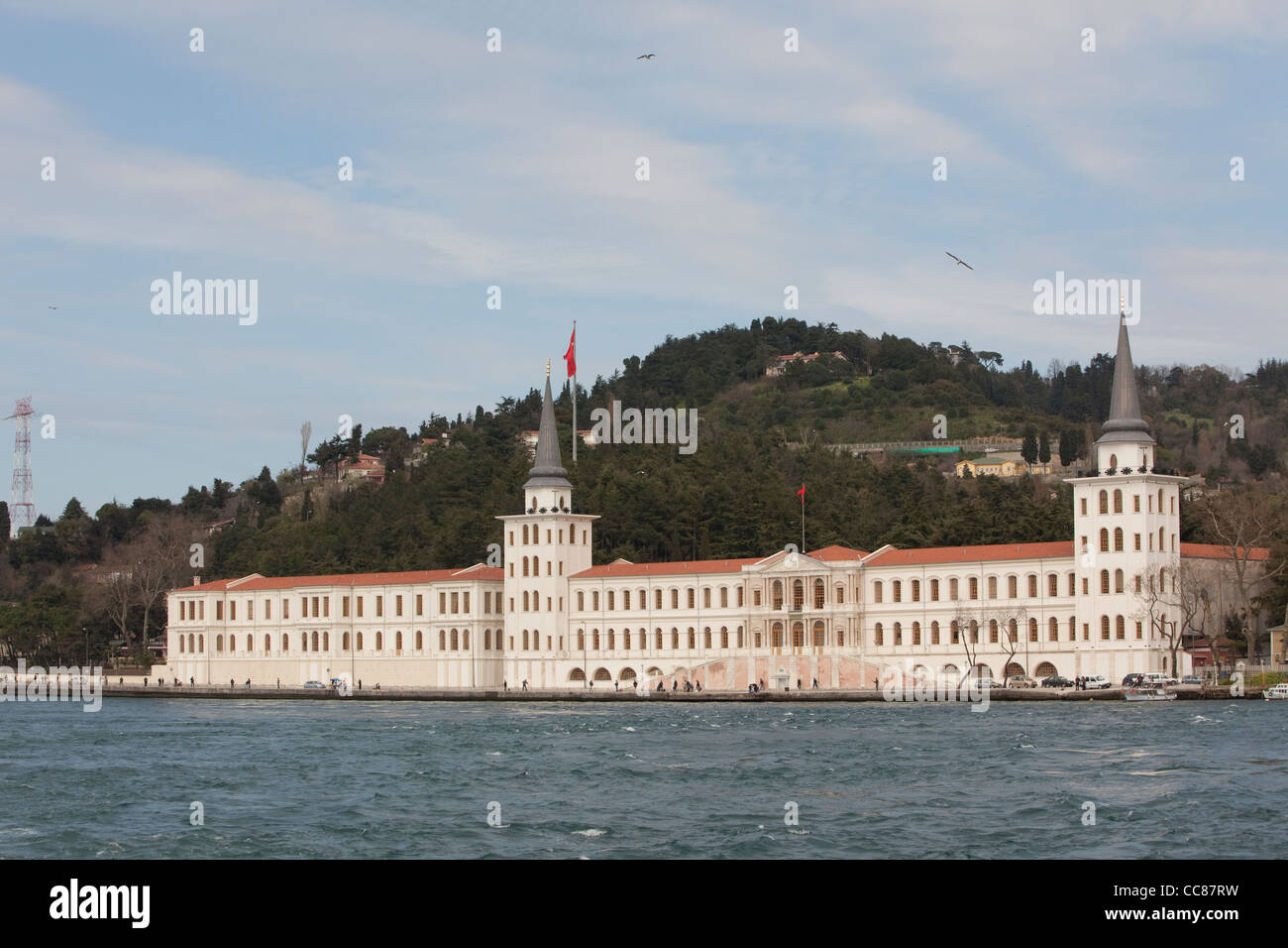 Military academy on the Bosphorus - Istanbul. Stock Photo