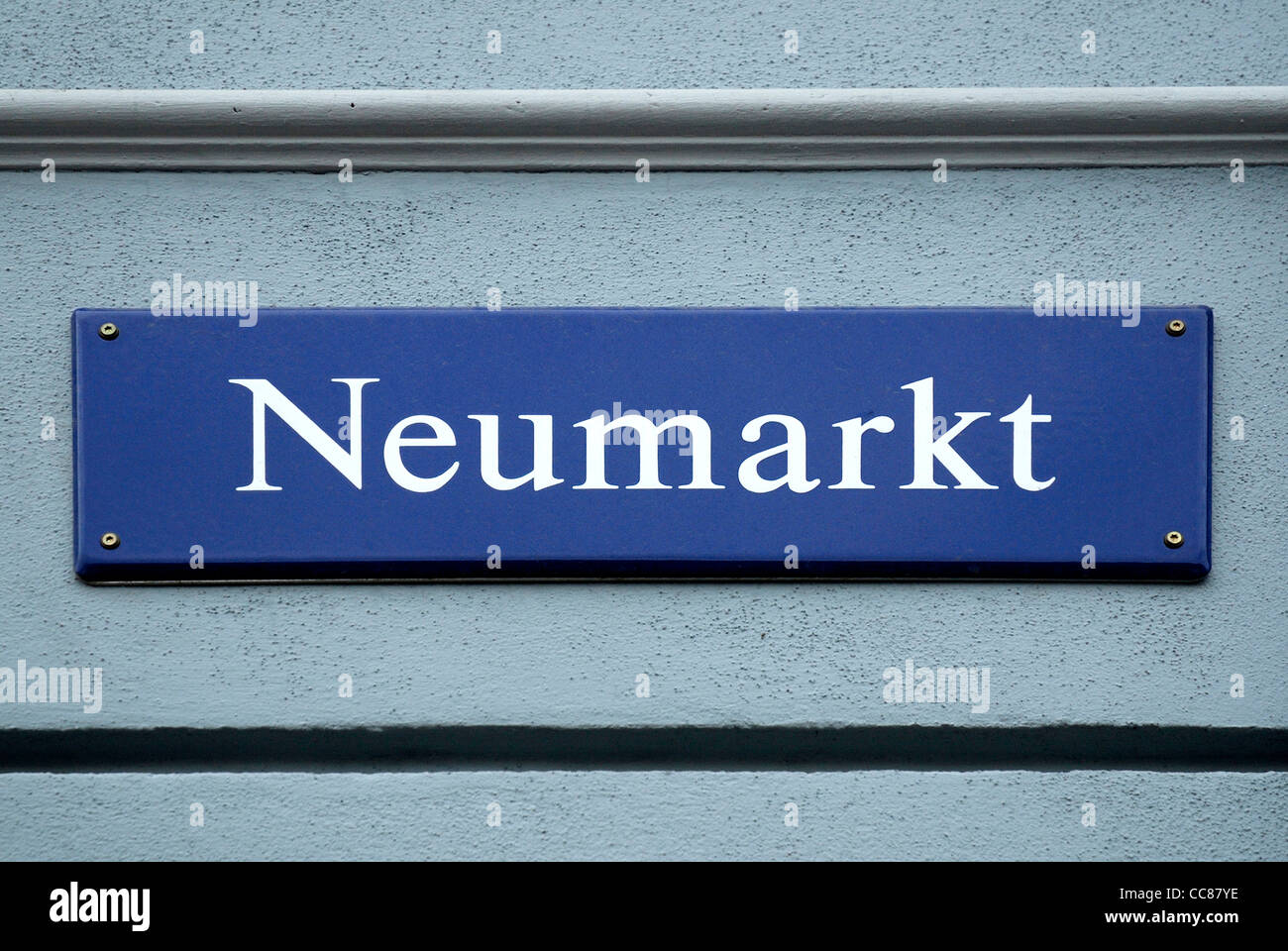 Street sign of the Neumarkt in Dresden. Stock Photo