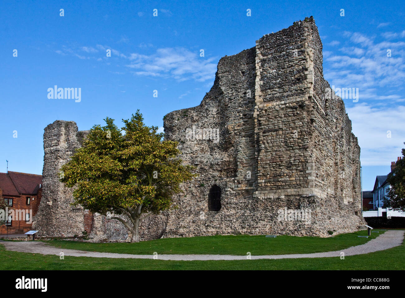 Canterbury UK Ruins of Norman Castle. Stock Photo