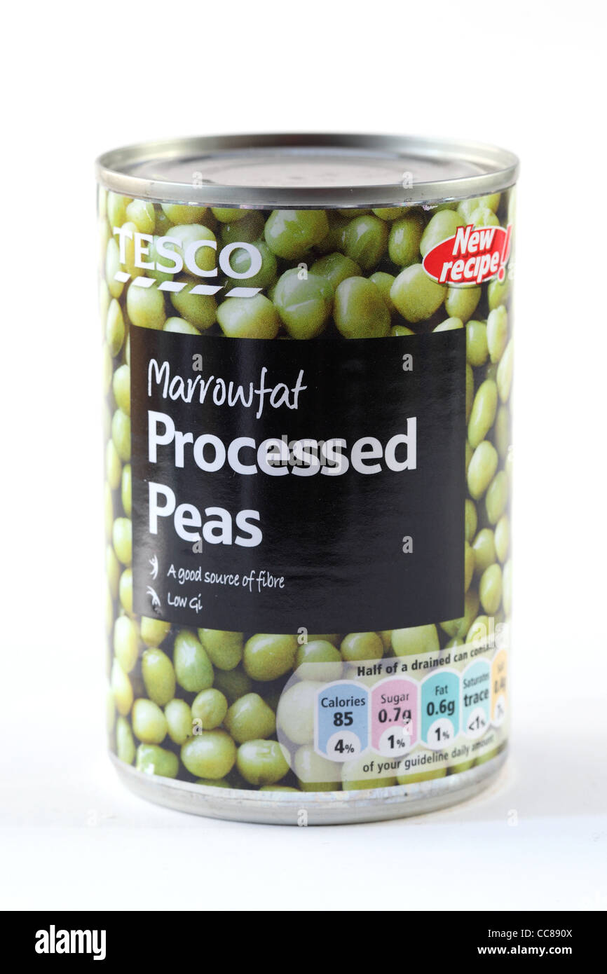 marrowfat processed peas tin Stock Photo