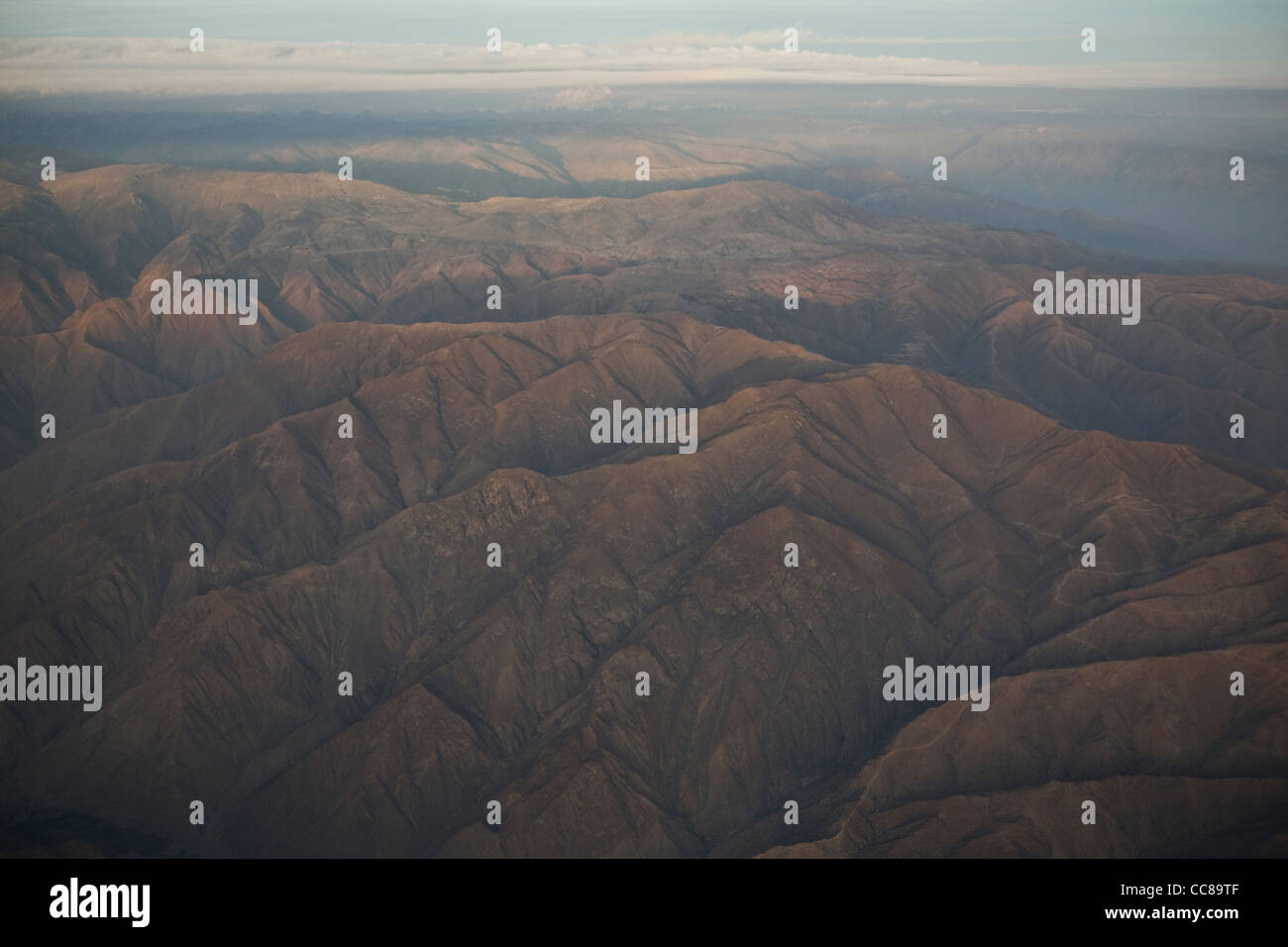 Aeriel view of Andes Mountains, central Peru, South America. Stock Photo