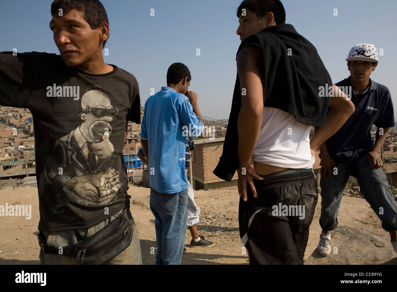 Gang members in Lima, Peru, South America. Stock Photo