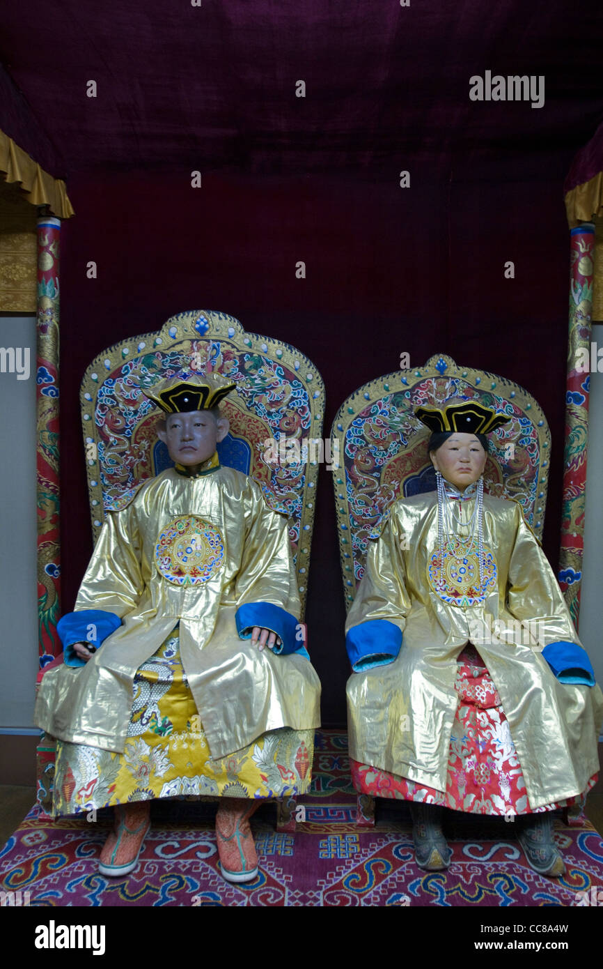 Royal Mongolian costumes National Museum of Mongolian History Ulaanbaatar Mongolia Stock Photo