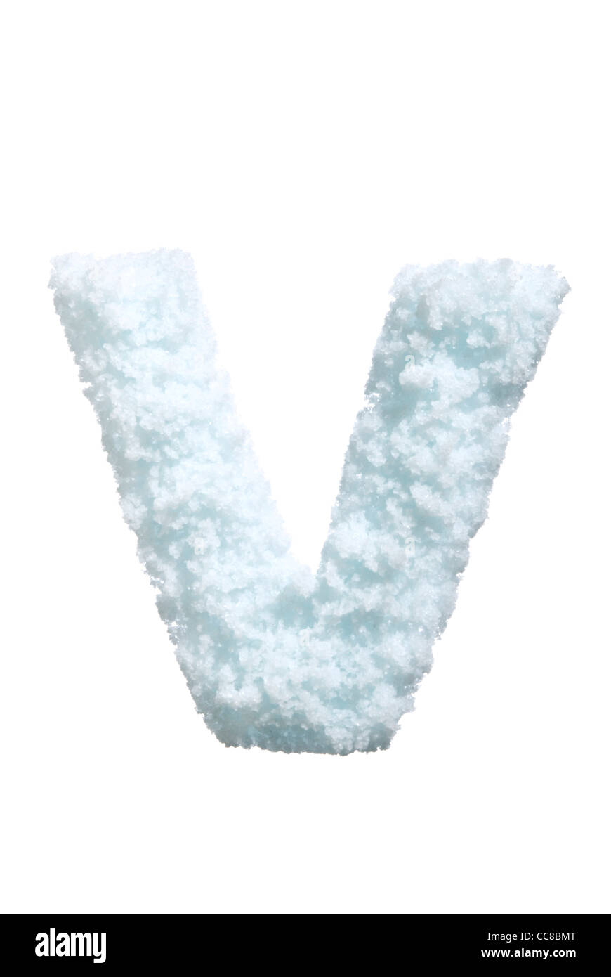 Letter from snow style alphabet. Isolated on white background. With ...