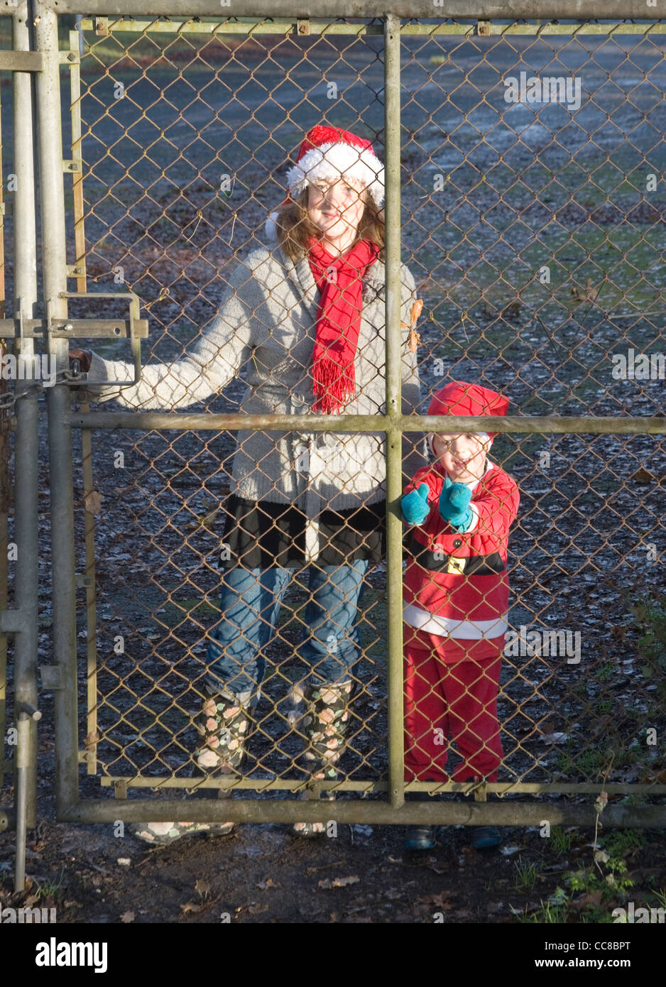 let me in the allotment at christmas Stock Photo
