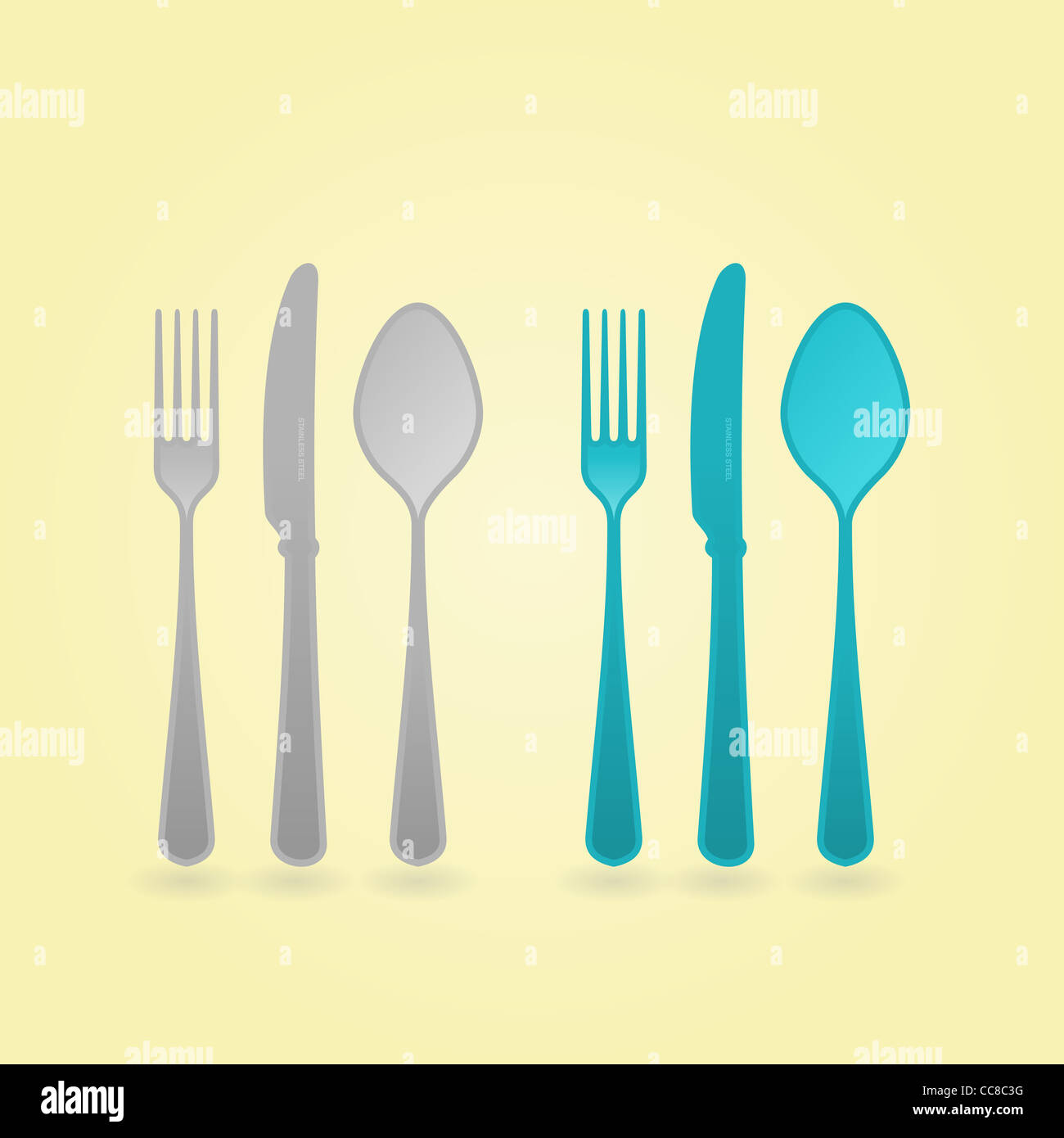 Vector Cutlery Concept - Illustration of Fork Knife and Spoon vector ...
