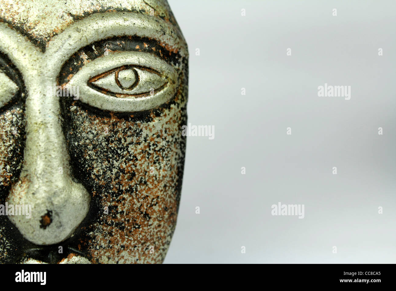 Silver mask from India Stock Photo