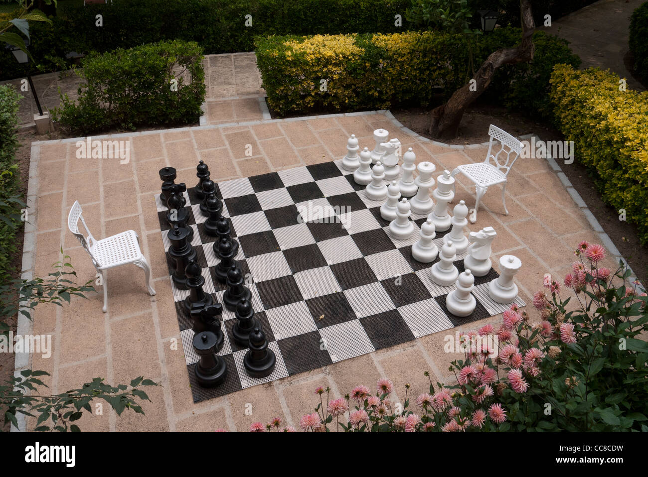 Giant Chess Set in the Grounds of Cathedral Peak Hotel Drakensberg  Mountains South Africa Stock Photo - Alamy