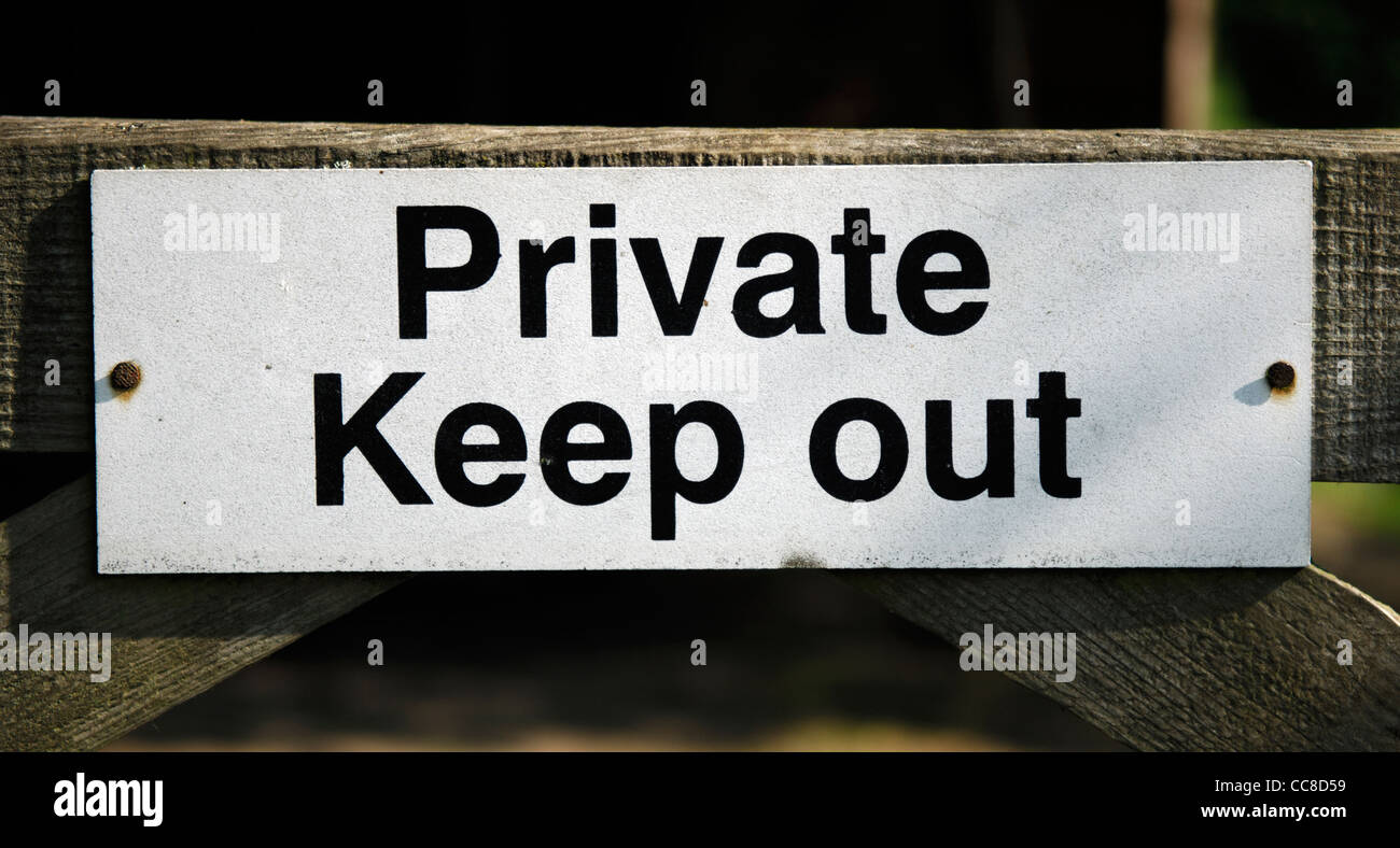 Private Keep Out sign, England Stock Photo