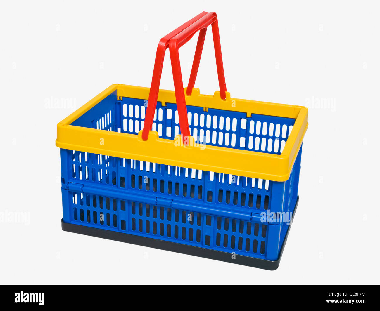 Detail photo of a empty, colored shopping basket Stock Photo