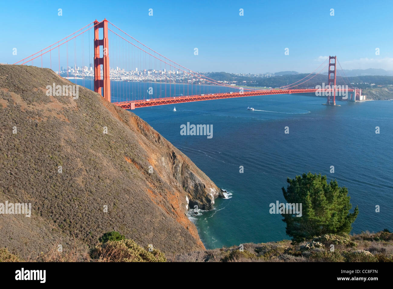 The Golden Gate Bridge in San Francisco during the sunny day with ...