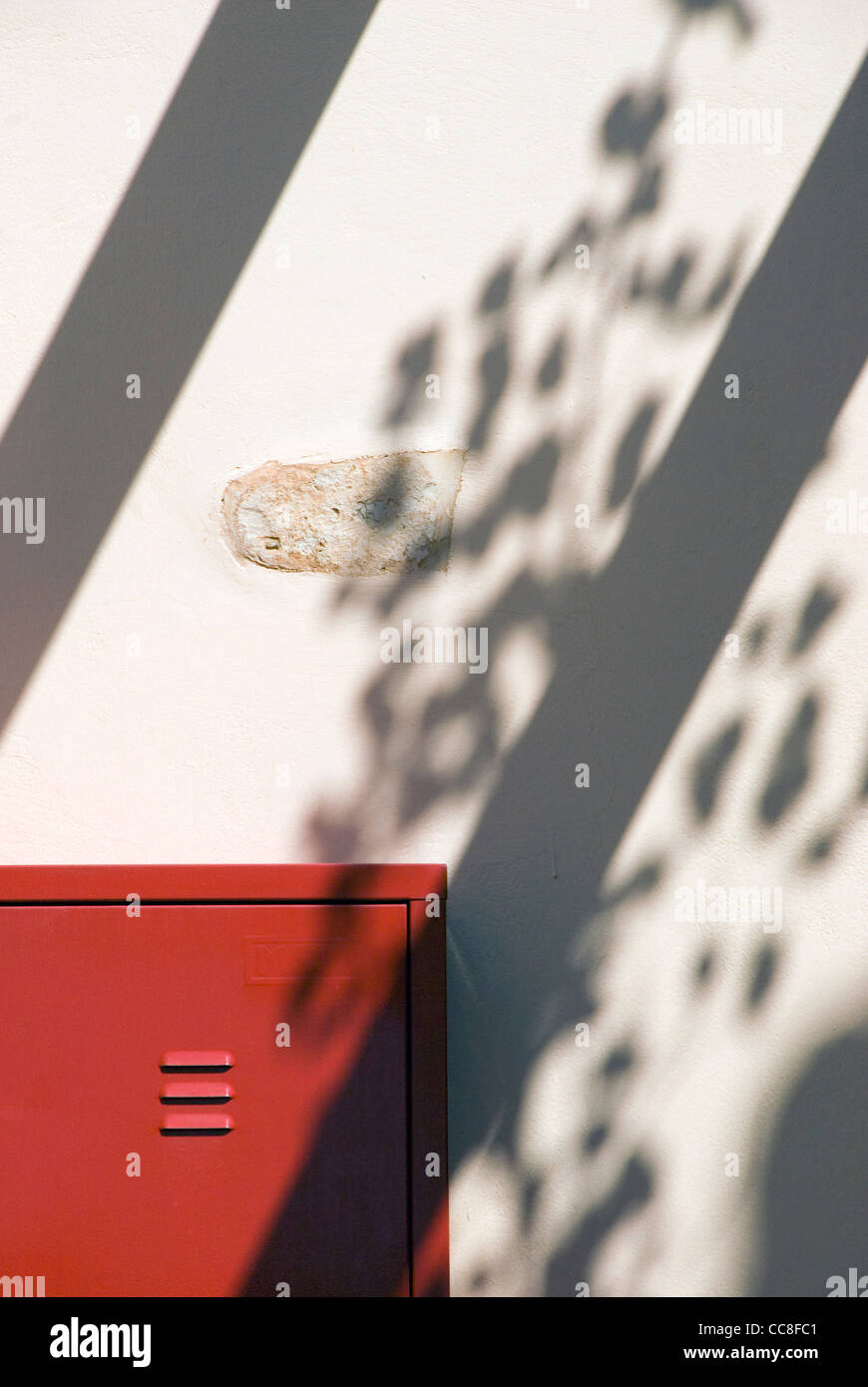 Abstract image. Red container and shadows Stock Photo