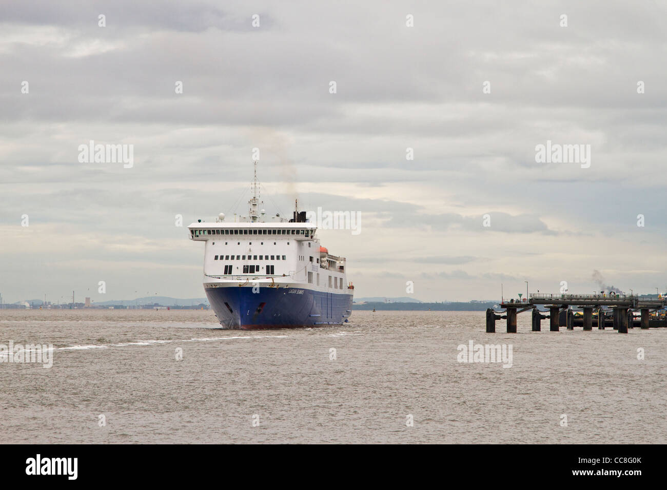 Belfast/Birkenhead ferry heading towards Birkenhead. Merseyside, England UK May 2011 Stock Photo