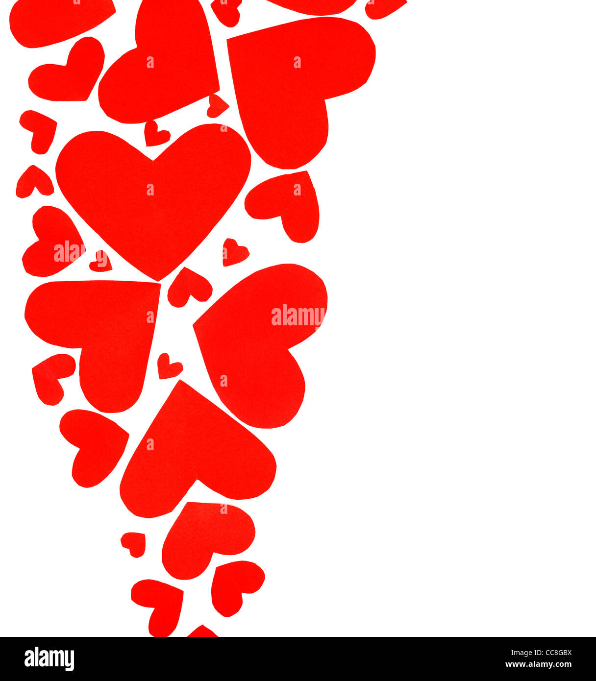 Many Red Hearts Cut Out From Paper On White Background Stock Photo, Picture  and Royalty Free Image. Image 61483927.