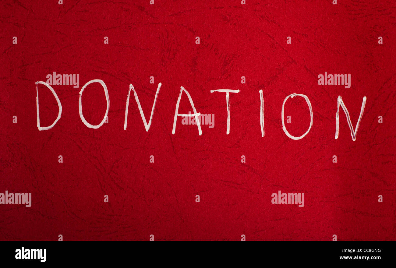 Blood Donation Concept. White text on red background Stock Photo