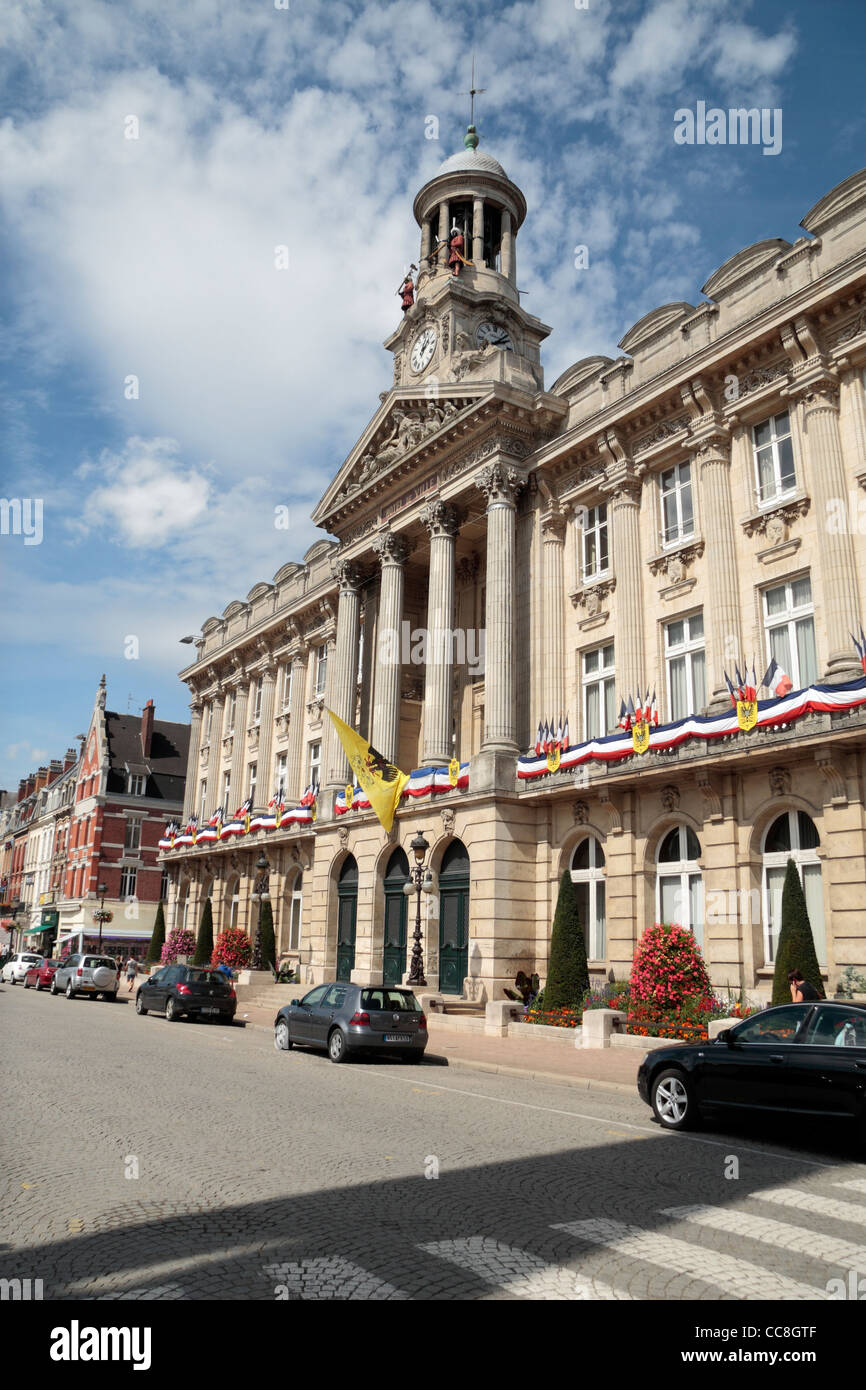 Hotel De Ville (city hall/town hall)  in Cambrai, Nord-Pas-de-Calais, France. Stock Photo