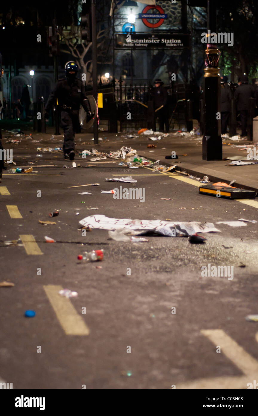 Student riots, Westminster Stock Photo