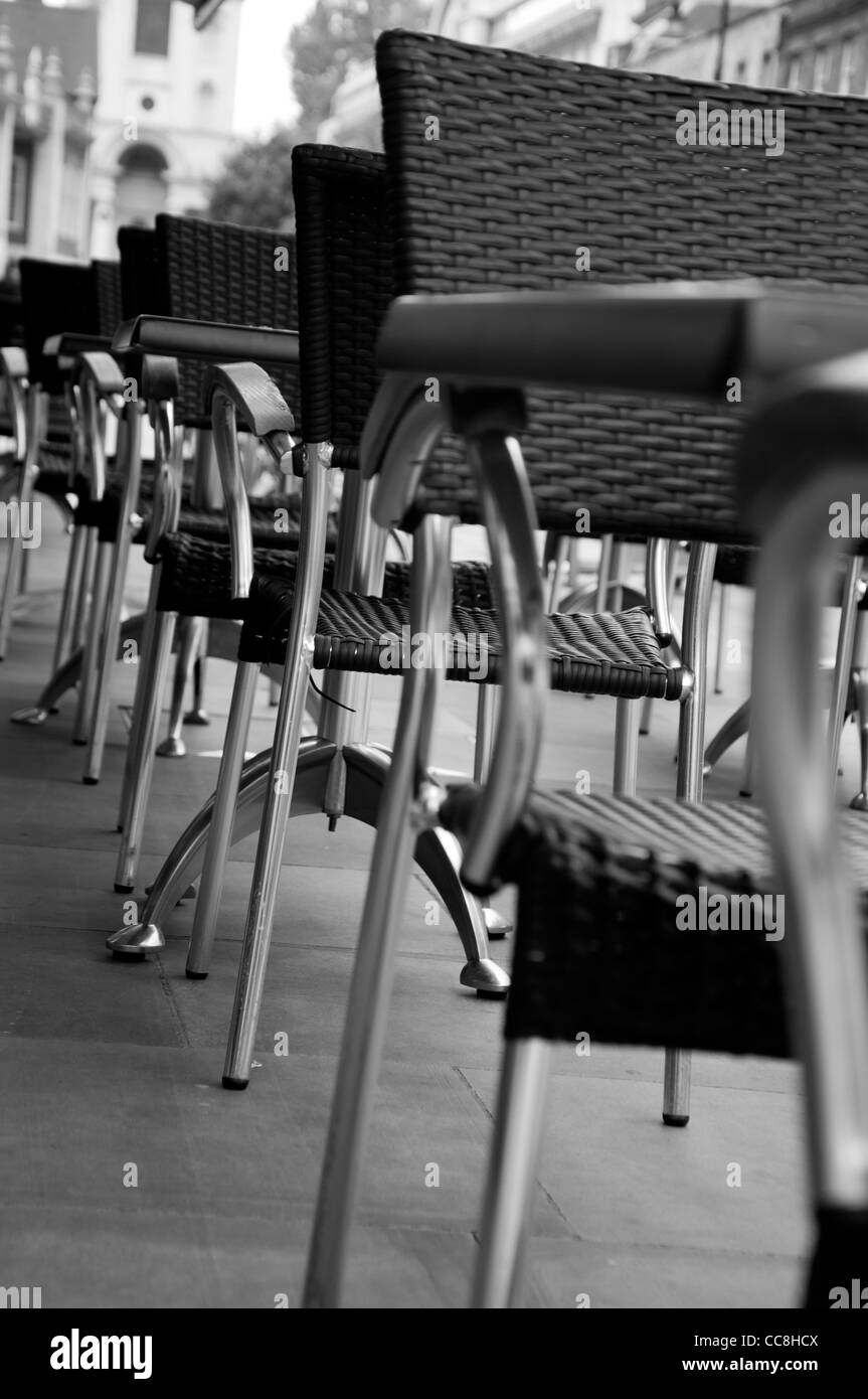 Wicker chairs, London Stock Photo