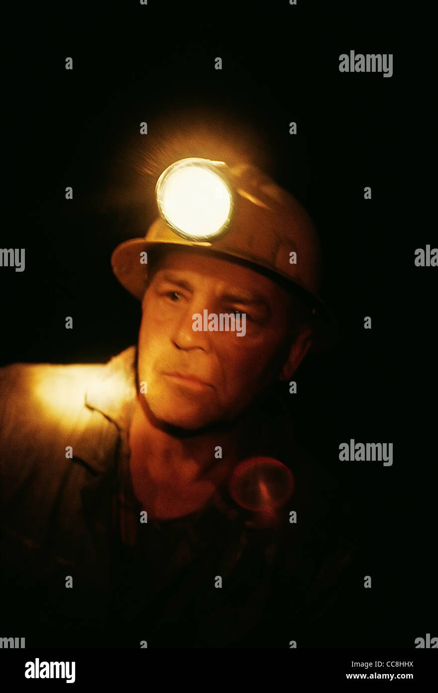Portrait miner wearing hardhat headlamp hi-res stock photography and images  - Alamy