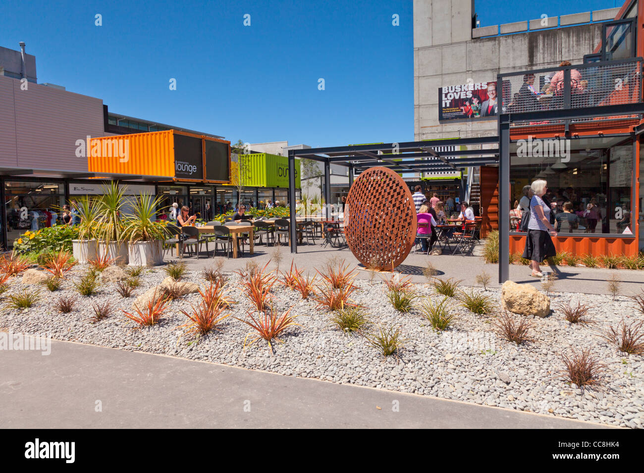 Shopping mall made from shipping containers in central Christchurch New