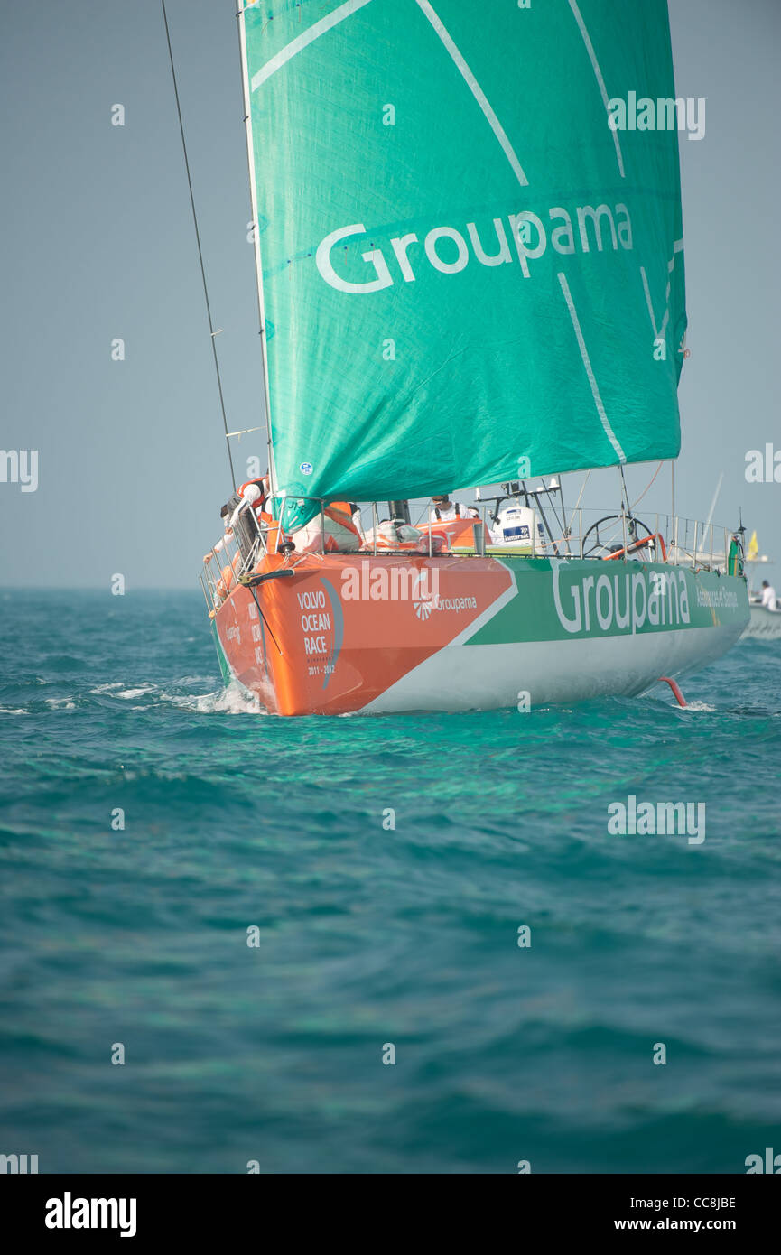 14.01.2012, Abu Dhabi. Volvo Ocean Race, leg 3 race Stock Photo Alamy