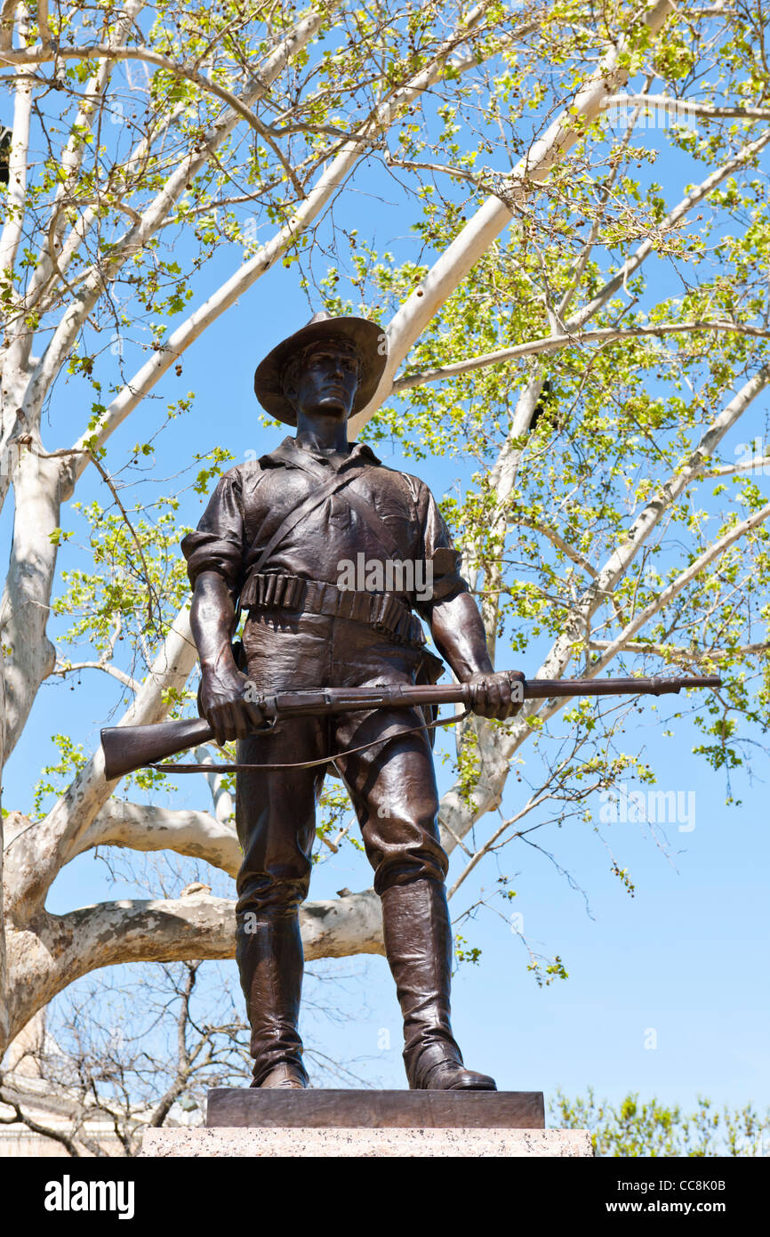 The Hiker monument, Austin, TX Stock Photo