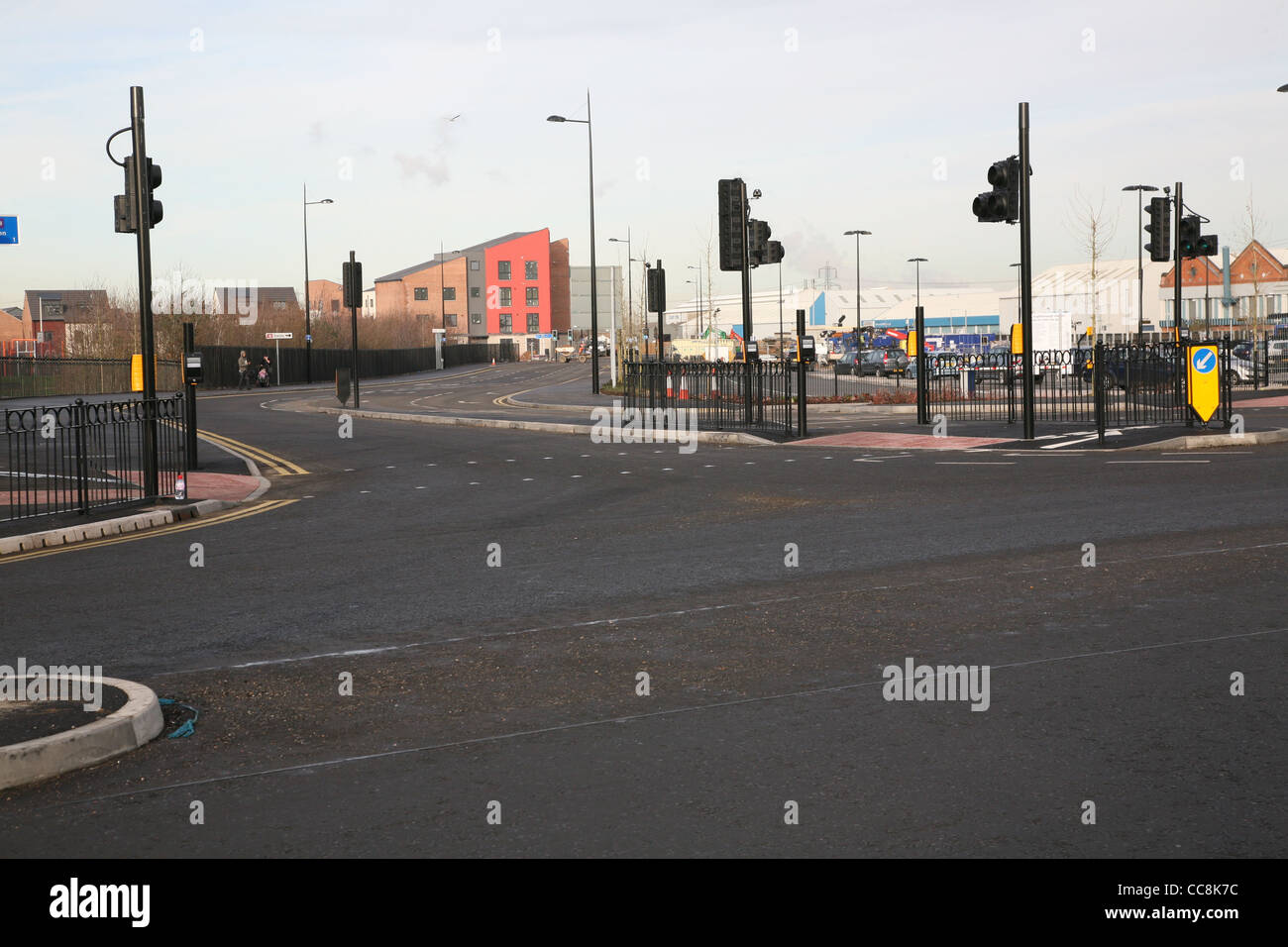 new road layout on nottingham road loughborough a60 Stock Photo Alamy