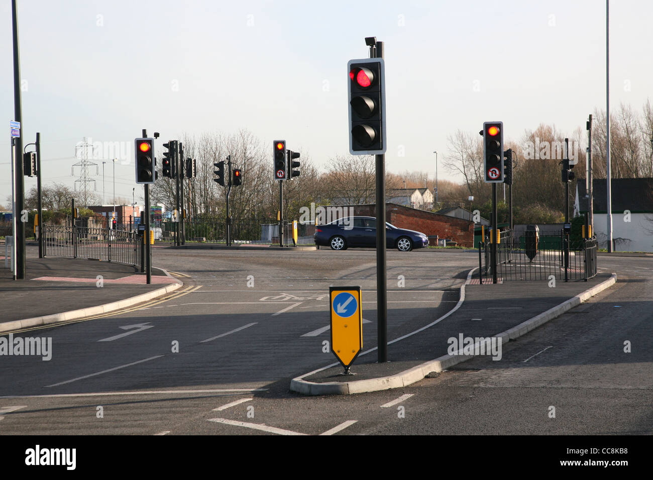 new road layout on nottingham road loughborough a60 Stock Photo Alamy