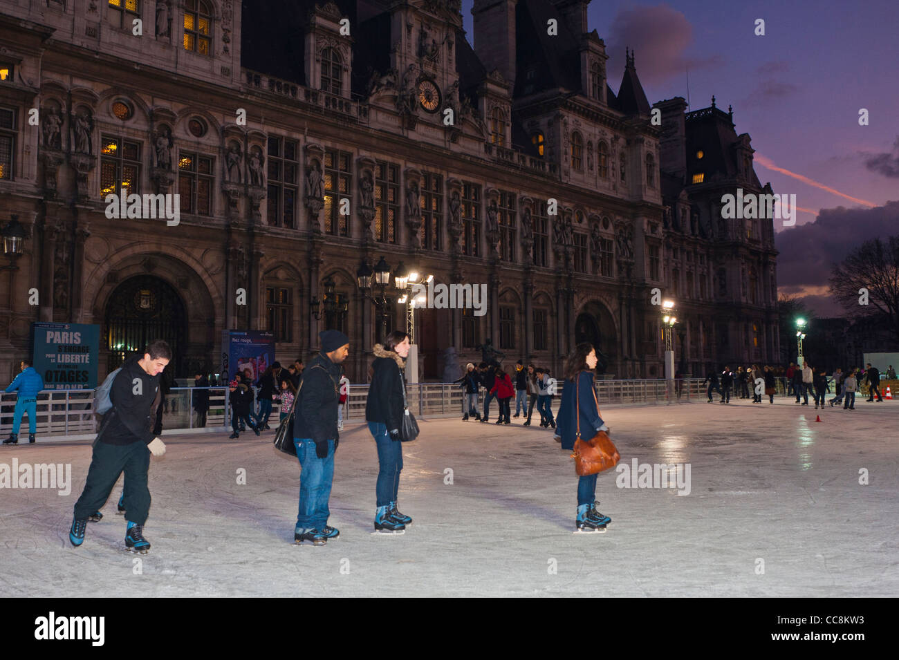 Paris People Dark Winter Stock Photos Paris People Dark Winter