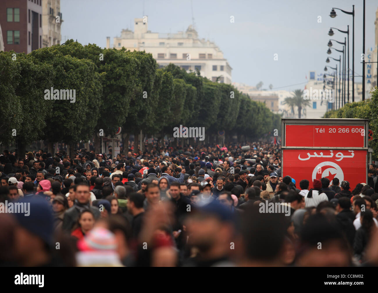 Celebration of 1th anniversary of Tunisian Revolution, 2012. Stock Photo
