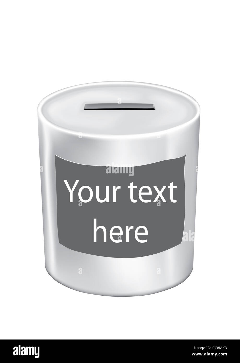 money box with your text isolated on white background Stock Photo - Alamy