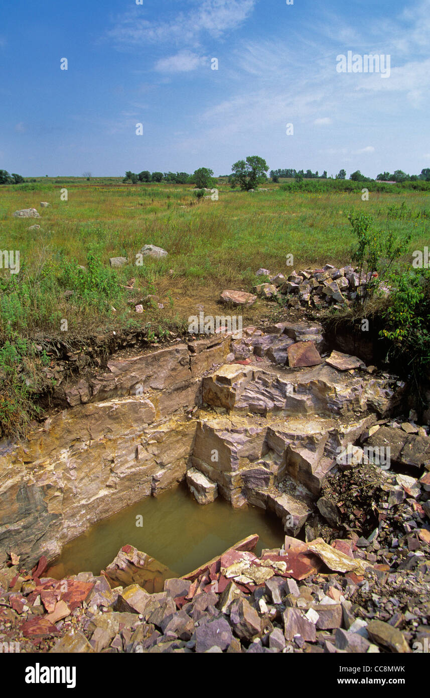 Pipestone quarry site used by native americans to quarry catlinite at
