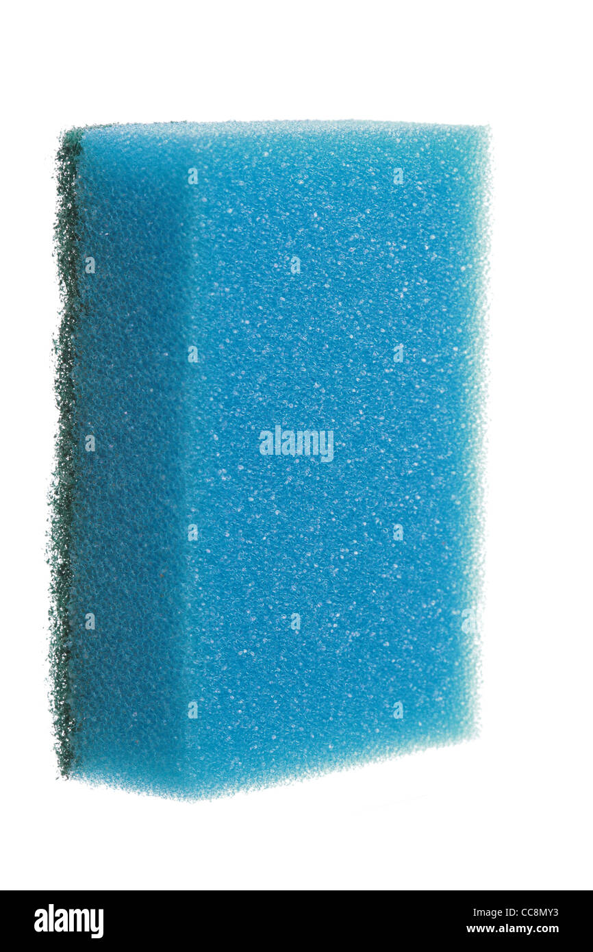 Bath sponges blue isolated on the white background Stock Photo - Alamy