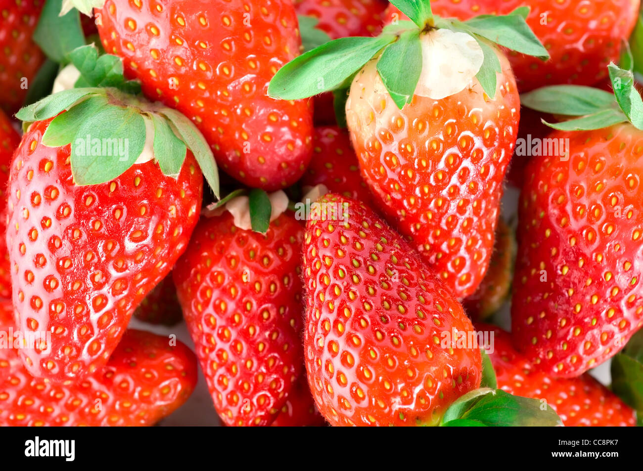 A selection of fresh red mouthwatering strawberries Stock Photo