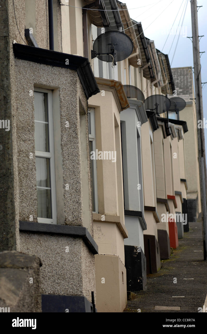Terraced houses in the Waterside, Londonderry, Northern Ireland, UK