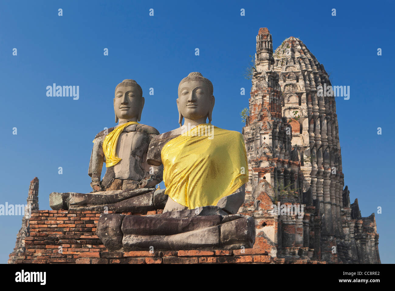Buddha statues at Wat Chaiwatthanaram, Ayutthaya, Thailand, Asia Stock Photo