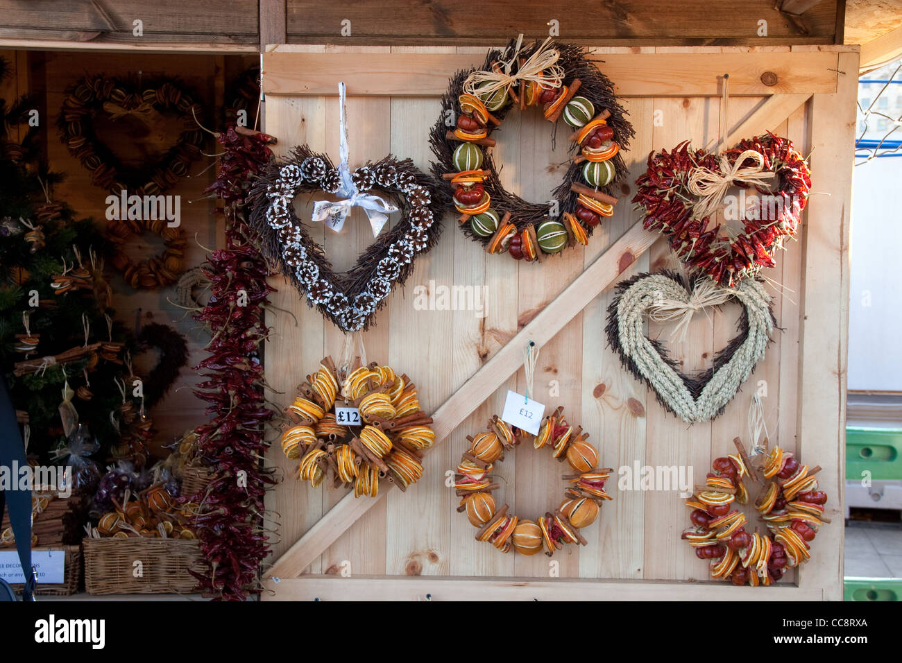 German Christmas Market South Bank London Stock Photo