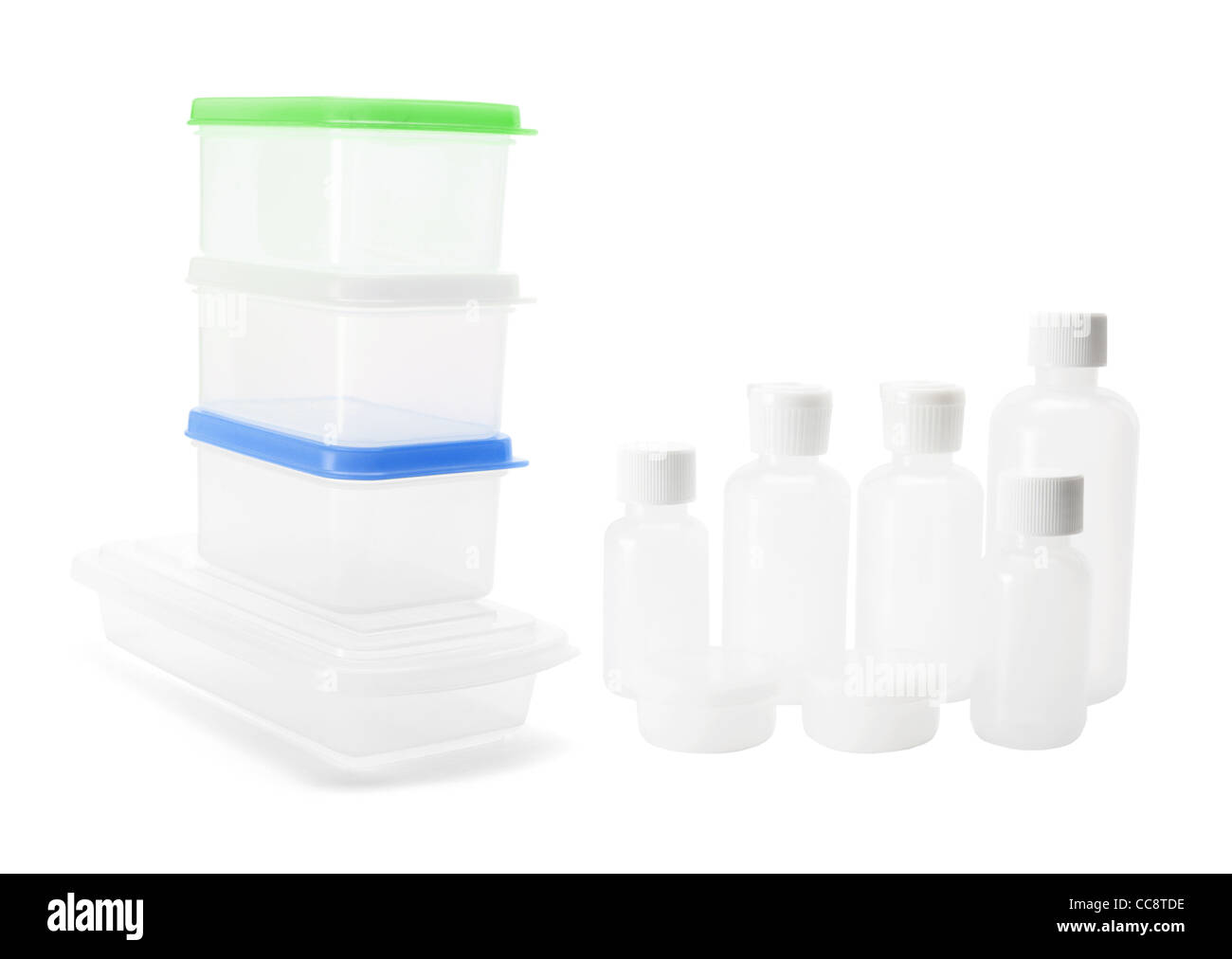 Plastic Boxes and Bottles Stock Photo Alamy