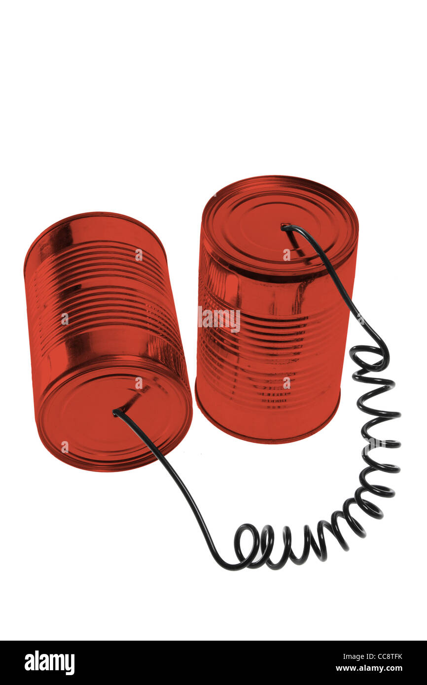 Tin Can Telephone Stock Photo Alamy