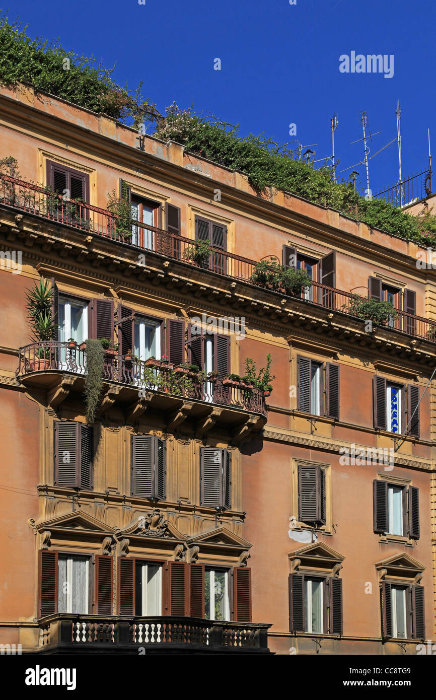 Rome Italy, apartment building facade Stock Photo Alamy