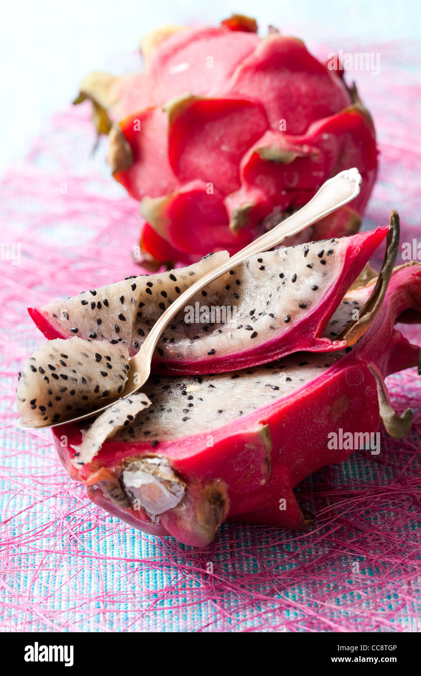 Fresh, delicious pitahaya, dragon fruit. Studio shot. Stock Photo